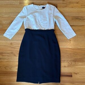 J. Crew 365 white and navy dress